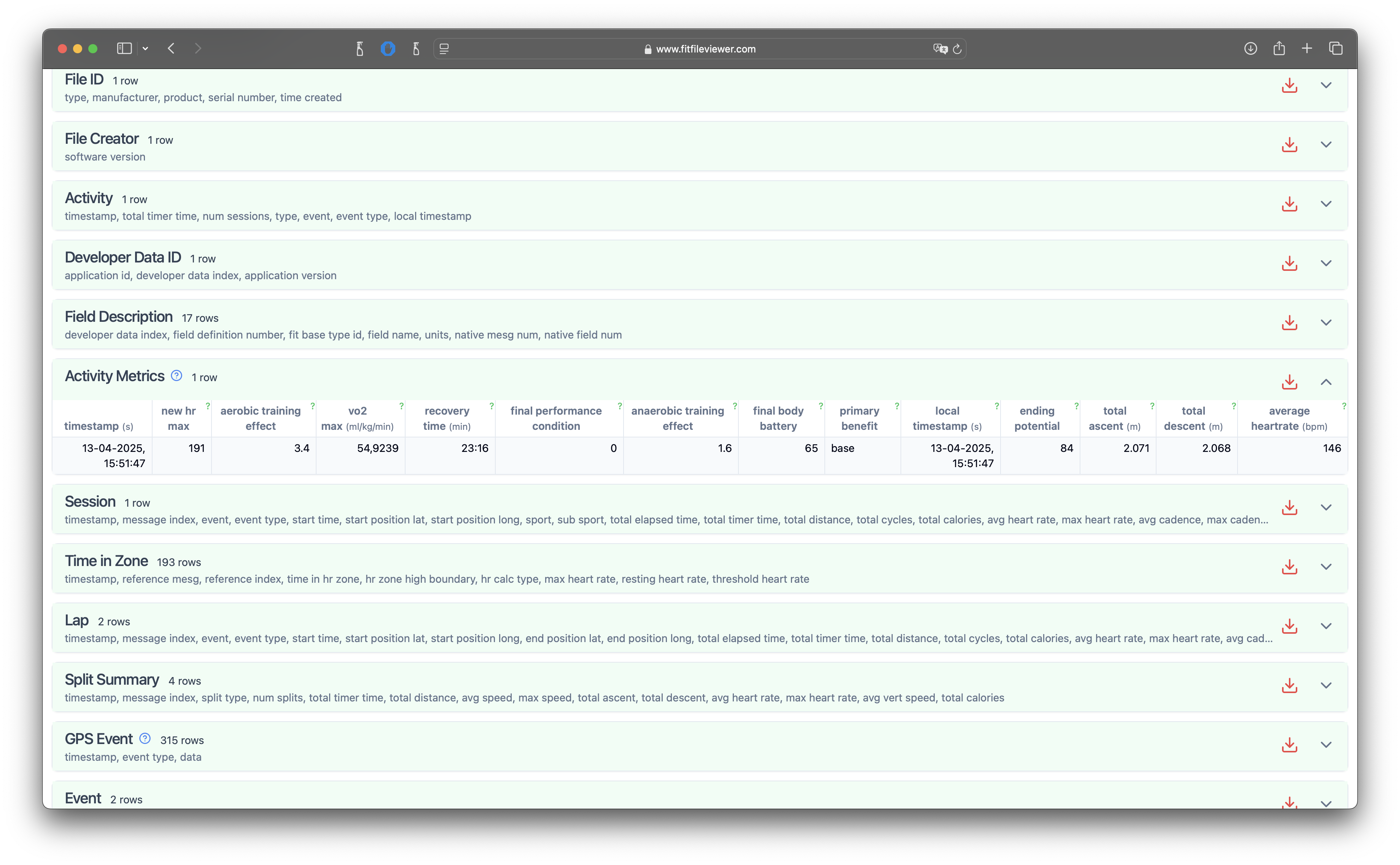 FIT File Viewer